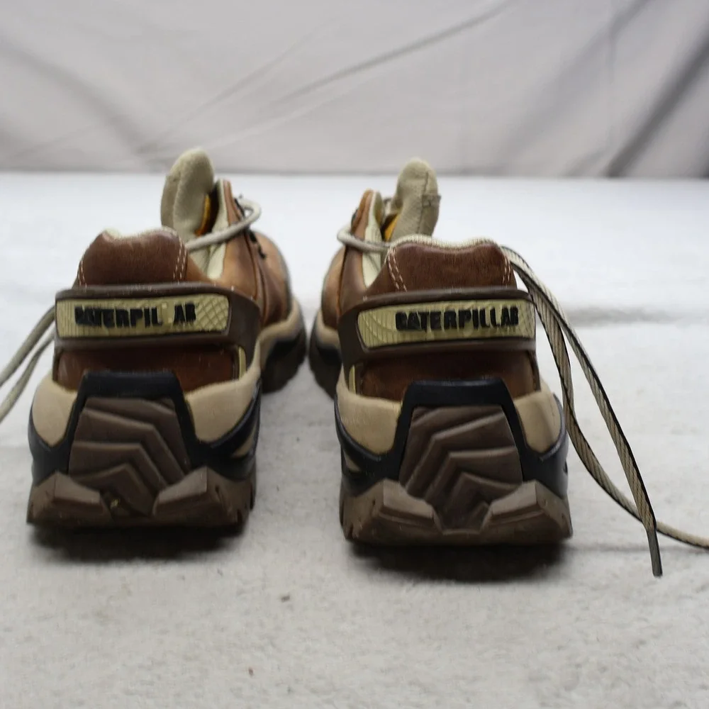 Caterpillar Men 8.5 Work Boots Brwn Antidote Leather Industrial Steel Toe Safety